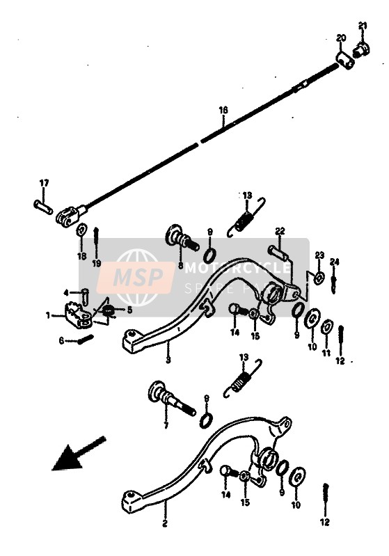 Suzuki RM250 1987 Rear Brake for a 1987 Suzuki RM250