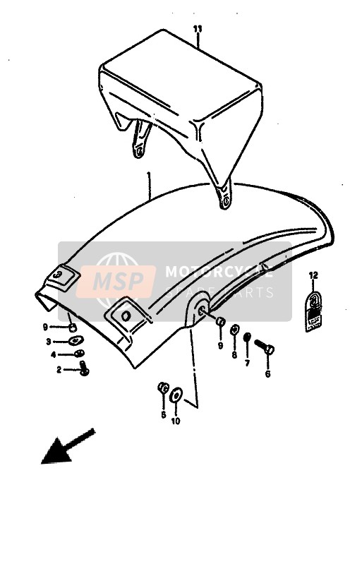 Suzuki RM250 1987 Rear Fender for a 1987 Suzuki RM250