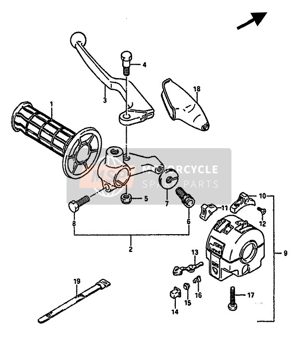 Suzuki TS250X 1987 Left Handle Switch (E15-E16-E17-E22) for a 1987 Suzuki TS250X