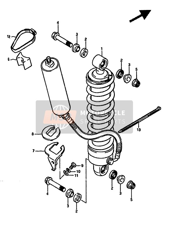 Suzuki TS250X 1987 Rear Shock Absorber for a 1987 Suzuki TS250X