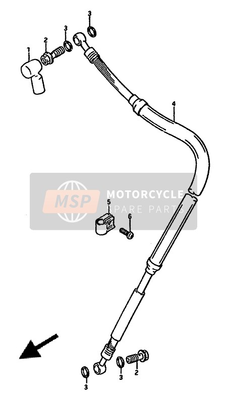 Suzuki TS250X 1988 Flexible de frein avant pour un 1988 Suzuki TS250X