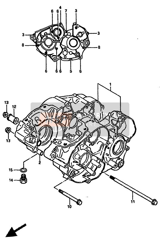 Suzuki TS250X 1989 Carter per un 1989 Suzuki TS250X