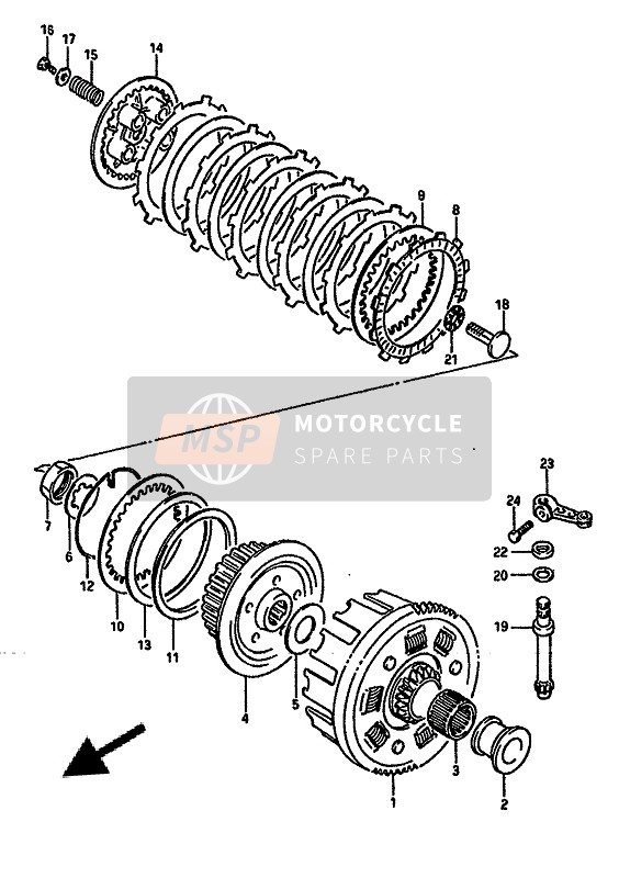 Suzuki TS250X 1989 Embrague para un 1989 Suzuki TS250X