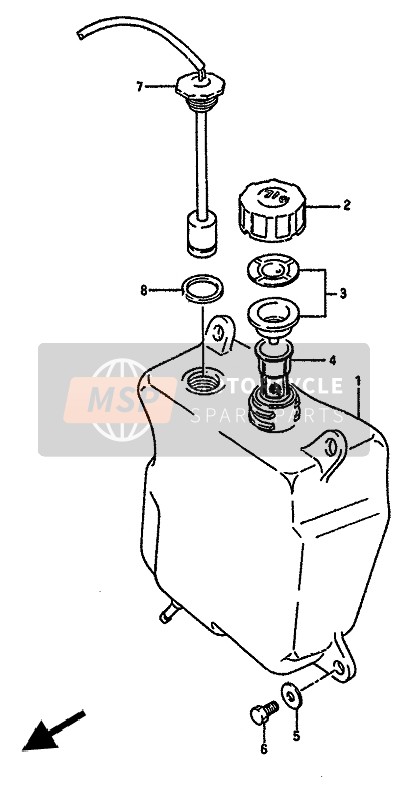 Suzuki TS250X 1989 Oil Tank for a 1989 Suzuki TS250X