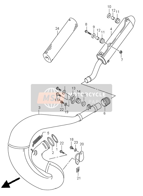 Suzuki RM250 2004 Muffler for a 2004 Suzuki RM250