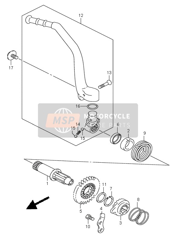 Suzuki RM250 2004 KICKSTARTER für ein 2004 Suzuki RM250