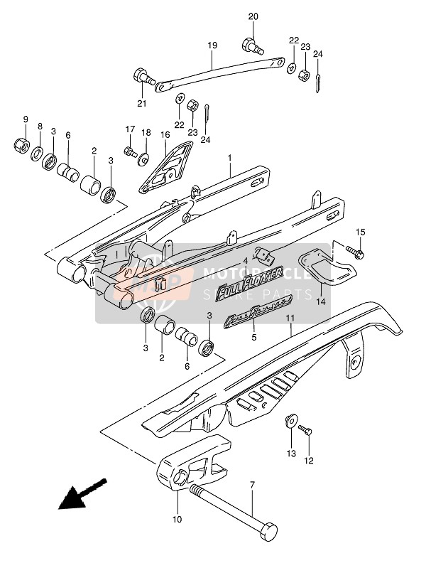 Bras oscillant arrière (E1-E2-E21-E25)