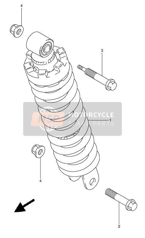 Suzuki TS50XK 1987 Rear Shock Absorber for a 1987 Suzuki TS50XK