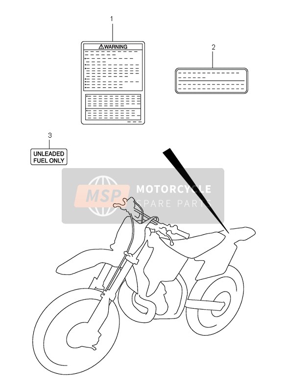 Suzuki RM250 2004 Label for a 2004 Suzuki RM250