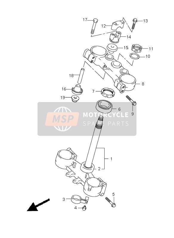 Suzuki RM250 2004 Steering Stem for a 2004 Suzuki RM250