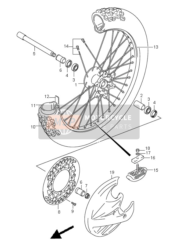 Suzuki RM250 2004 Front Wheel for a 2004 Suzuki RM250