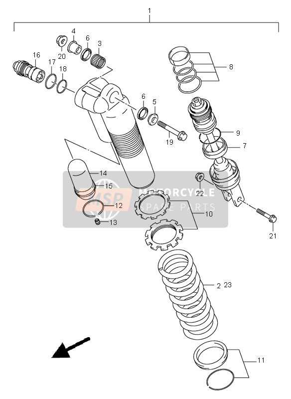 Suzuki RM250 2004 Rear Shock Absorber for a 2004 Suzuki RM250