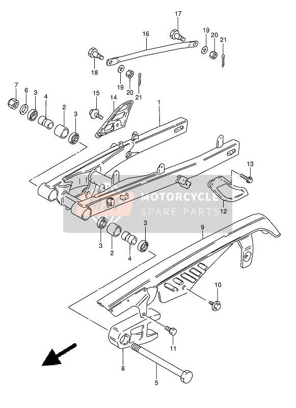 610001373013L, Swingingarm Assy, Rear, Suzuki, 0