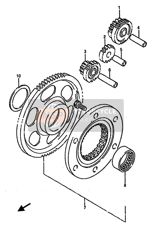 1261344B00, Gear,Starter Idle,No.3, Suzuki, 0