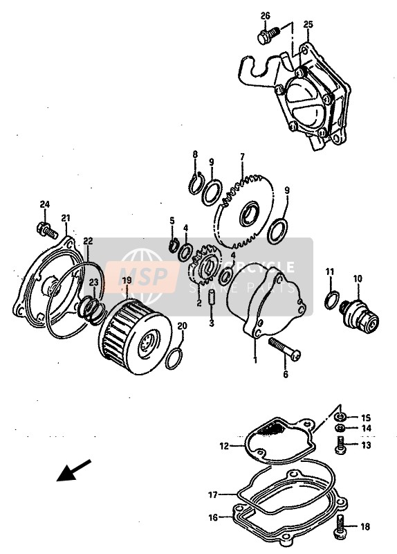 Suzuki DR750S(U) 1989 Oil Pump & Fuel Pump for a 1989 Suzuki DR750S(U)