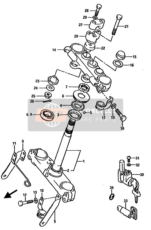 Suzuki DR750S(U) 1989 Steering Stem for a 1989 Suzuki DR750S(U)