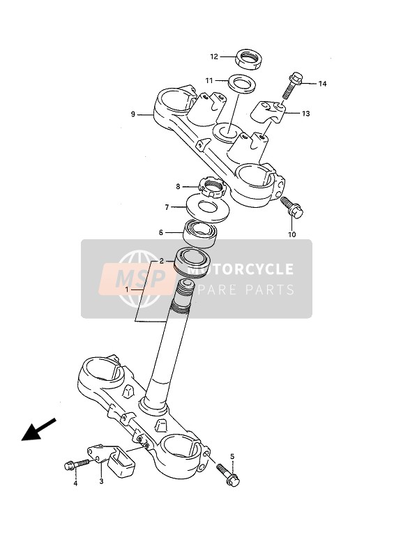 Suzuki RM125 1991 Tige de direction pour un 1991 Suzuki RM125