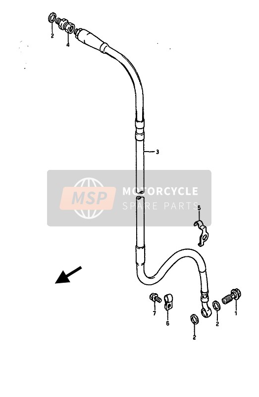 Suzuki RM250 1990 Flexible de frein avant pour un 1990 Suzuki RM250