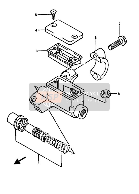 Suzuki RM250 1990 Front Master Cylinder for a 1990 Suzuki RM250