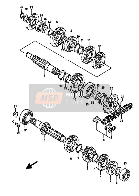 Suzuki RM250 1991 Transmission pour un 1991 Suzuki RM250