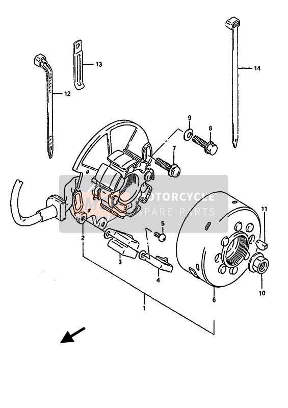 Suzuki RM250 1991 Aimants pour un 1991 Suzuki RM250