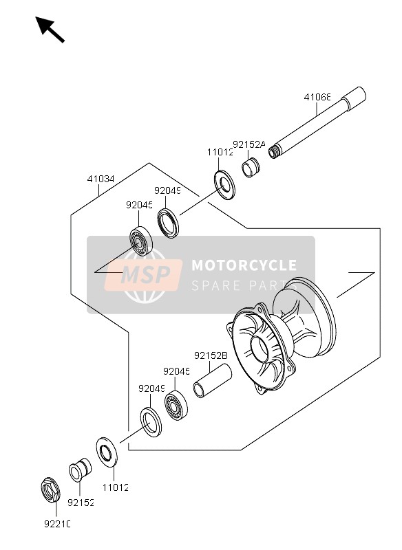 Suzuki RM-Z250 2004 VORDERRADNABE für ein 2004 Suzuki RM-Z250