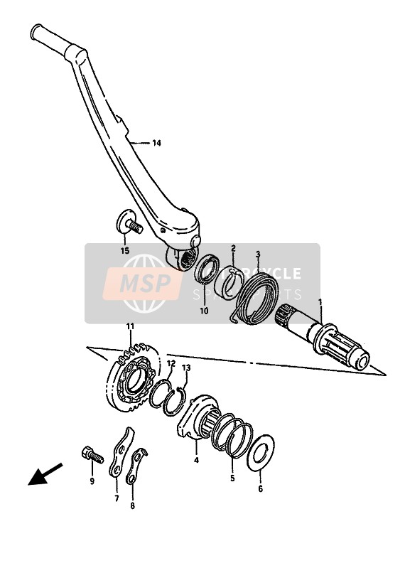 Suzuki RM250 1992 Kick Starter para un 1992 Suzuki RM250