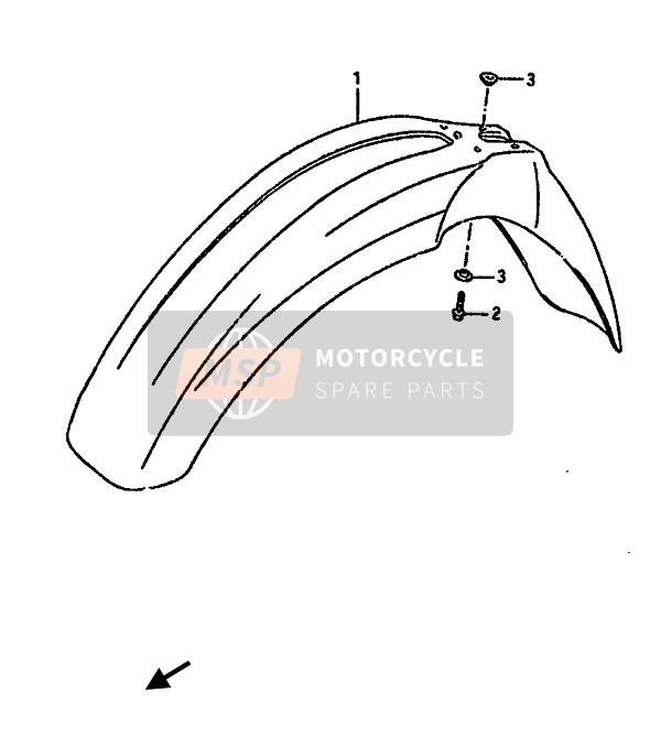 Suzuki RM250 1992 Front Fender for a 1992 Suzuki RM250