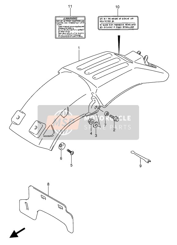 6311305D0025Y, Body, Rear Fender  (Yellow), Suzuki, 0