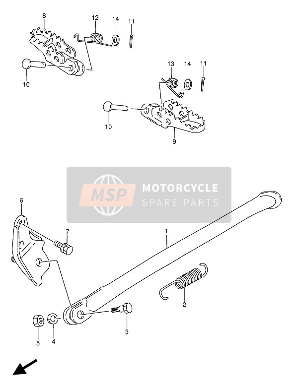 Suzuki RMX-250 1991 Stand & Footrest for a 1991 Suzuki RMX-250