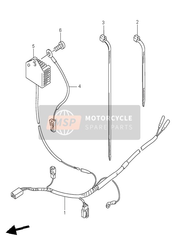 Suzuki RM-X250 1995 Wiring Harness for a 1995 Suzuki RM-X250