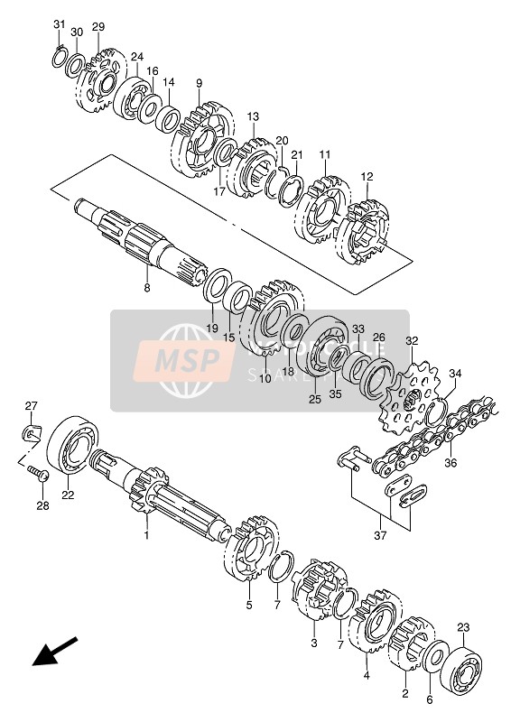 Suzuki RMX-250 1992 Transmisión para un 1992 Suzuki RMX-250