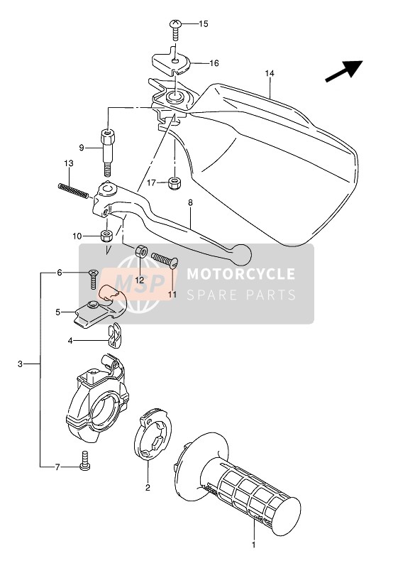 Suzuki RMX-250 1992 Right Knuckle Cover for a 1992 Suzuki RMX-250