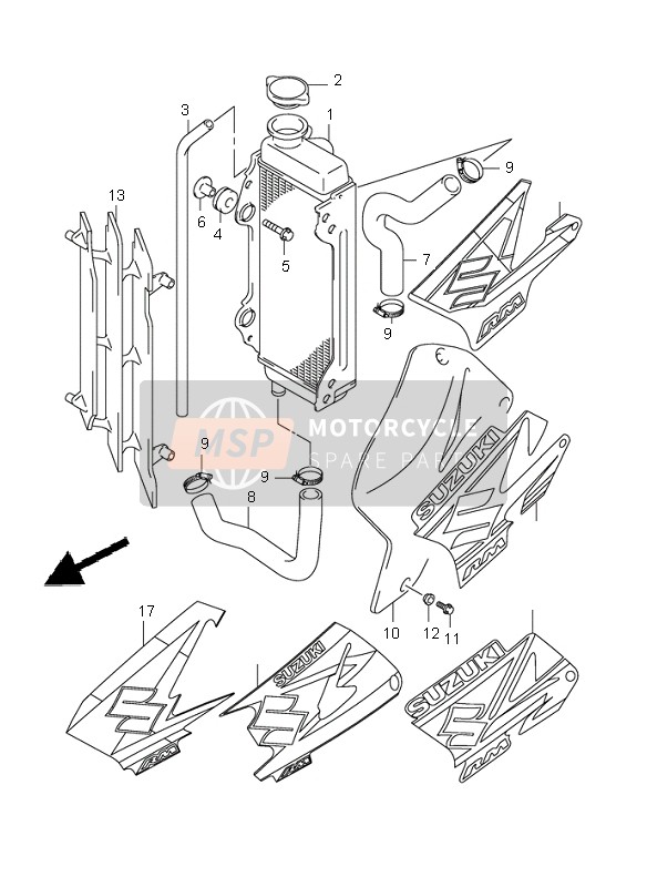 Suzuki RM85 (SW & LW) 2005 Radiateur pour un 2005 Suzuki RM85 (SW & LW)