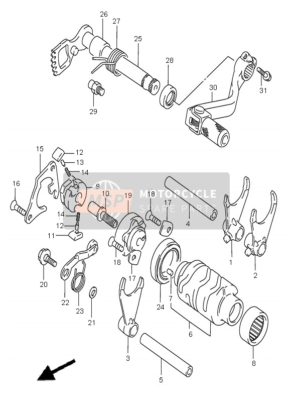 2560003B10, Lever Assy, Gear Shifting, Suzuki, 1