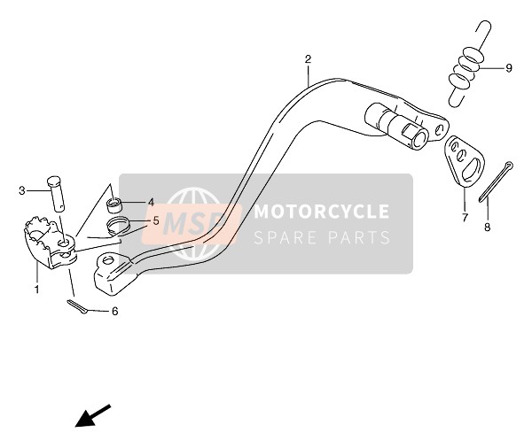 Suzuki TS125R 1991 Freno posteriore per un 1991 Suzuki TS125R