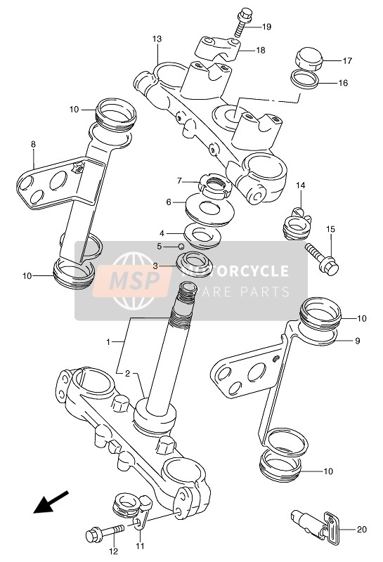 Suzuki TS125R 1991 Steering Stem for a 1991 Suzuki TS125R