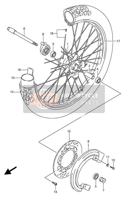 Suzuki TS125R 1991 Front Wheel for a 1991 Suzuki TS125R