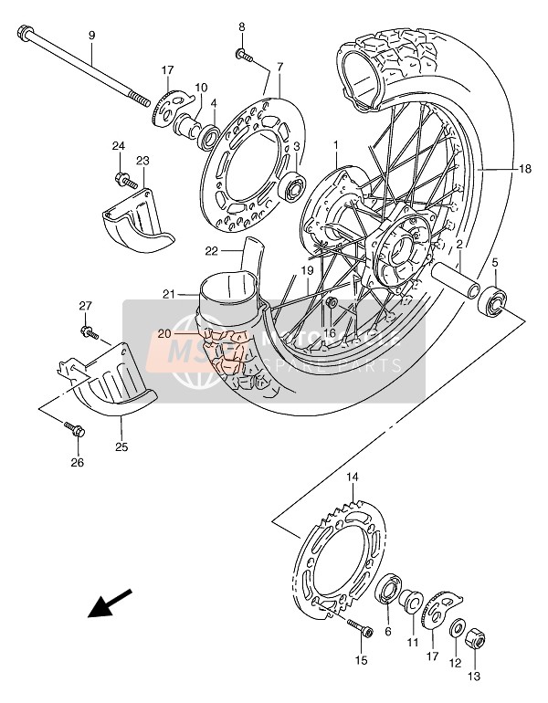 Suzuki TS125R 1991 HINTERRAD für ein 1991 Suzuki TS125R