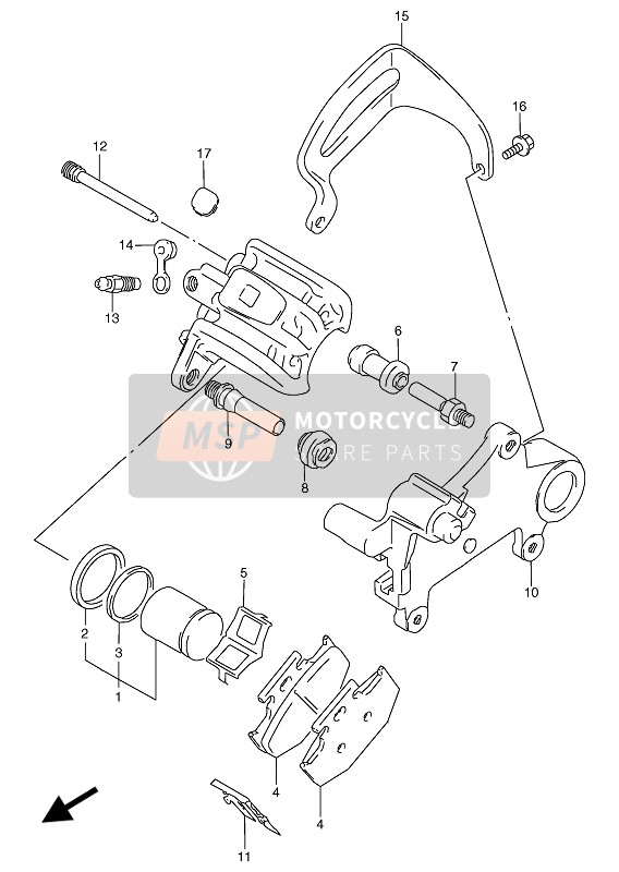 Suzuki TS125R 1991 Pinzas traseras para un 1991 Suzuki TS125R