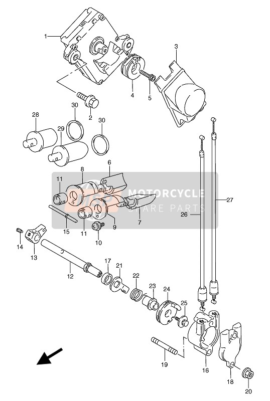 Suzuki TS125R 1992 La soupape d'échappement pour un 1992 Suzuki TS125R