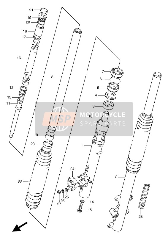 Suzuki TS125R 1992 Front Damper for a 1992 Suzuki TS125R