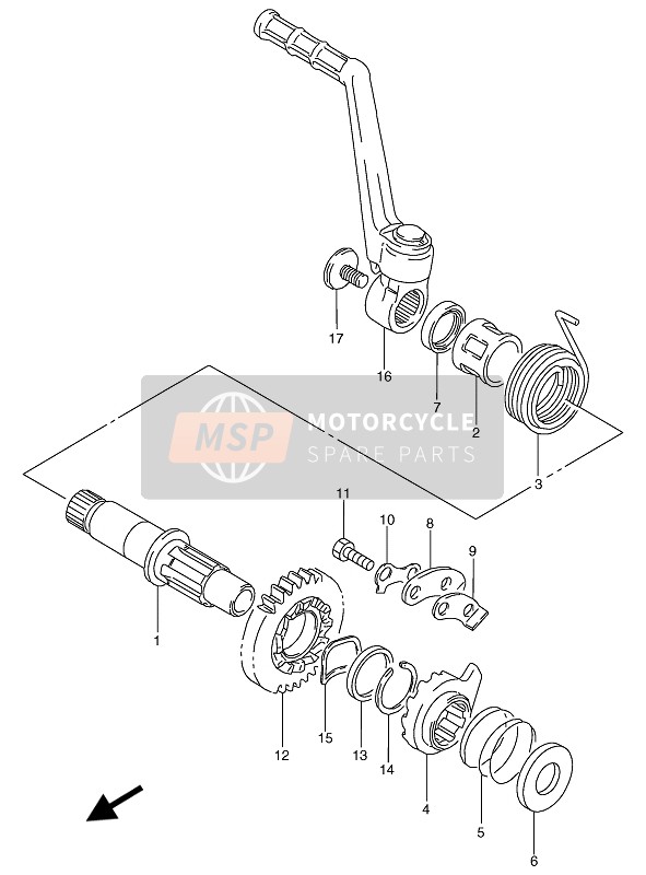 Suzuki TS125R 1993 Kick Starter for a 1993 Suzuki TS125R