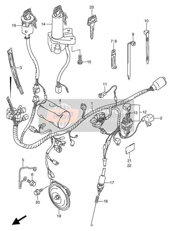 Suzuki TS125R 1993 Arnés de cableado para un 1993 Suzuki TS125R