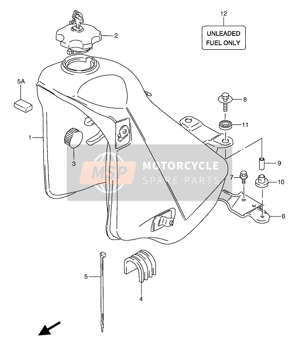 Suzuki TS125R 1993 Serbatoio di carburante per un 1993 Suzuki TS125R