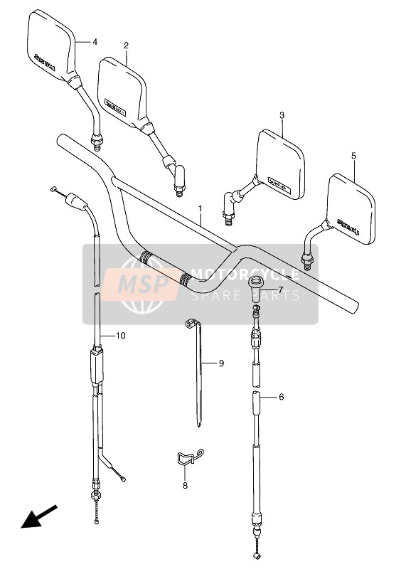 Suzuki TS125R 1993 Guidon pour un 1993 Suzuki TS125R