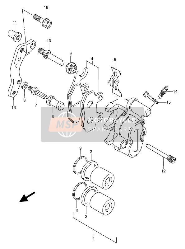 Suzuki TS125R 1993 BREMSSATTEL VORNE für ein 1993 Suzuki TS125R