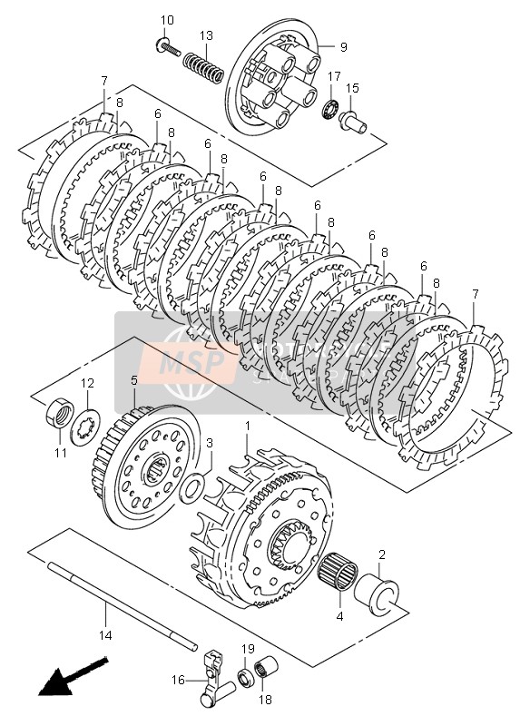 Suzuki RM125 2005 Clutch for a 2005 Suzuki RM125