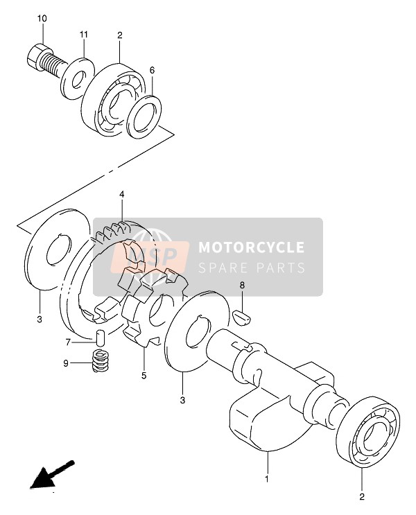 1265114D01, Shaft, Crank Balancer, Suzuki, 0