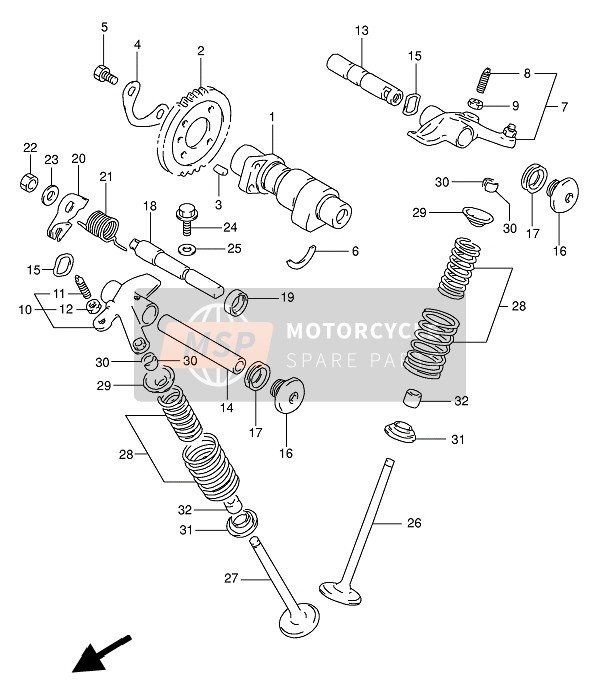 1286114D00, Shaft,Rocker Arm In, Suzuki, 0